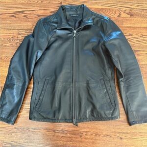 John Varvatos Black Leather Jacket